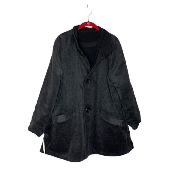 JONES New York Reversible Coat Jacket Black Charcoal Water Resistant Size XL NEW - Picture 7 of 14